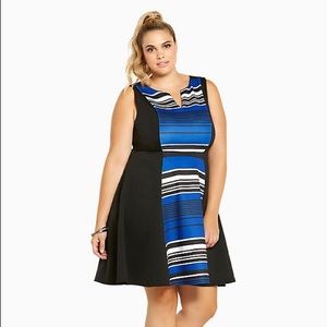 Torrid Striped Scuba Skater Dress